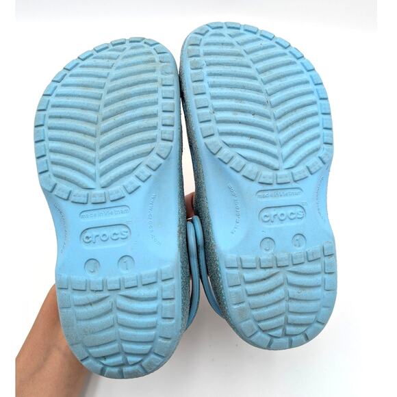 Crocs Baya Unisex Kids Slip-On Clogs Slippers Lightweight Blue Size USJ1 EU16 - Picture 7 of 8